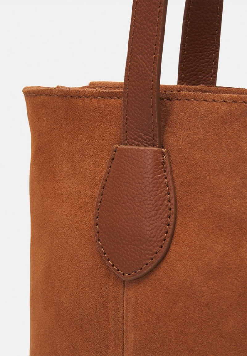 Anna Field Best Sale Leather Toteväska Dam Bruna | SE-JYQUBZ463