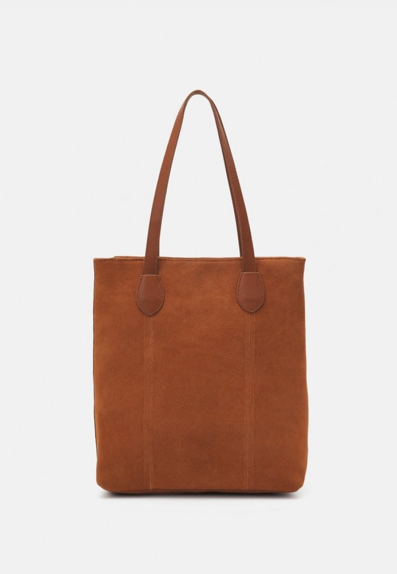 Anna Field Best Sale Leather Toteväska Dam Bruna | SE-JYQUBZ463