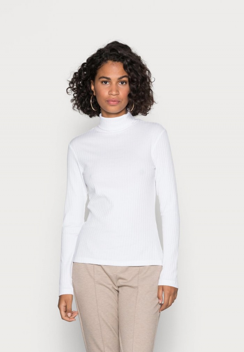 Anna Field Best Sale Perkin Neck Longsleeve Långärmad Dam Vita | SE-PVDBYZ238