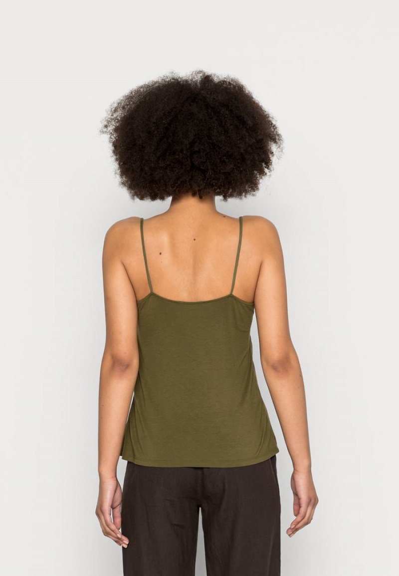 Anna Field Best Sale Top T-Shirt Dam Khaki | SE-SIPBRA478