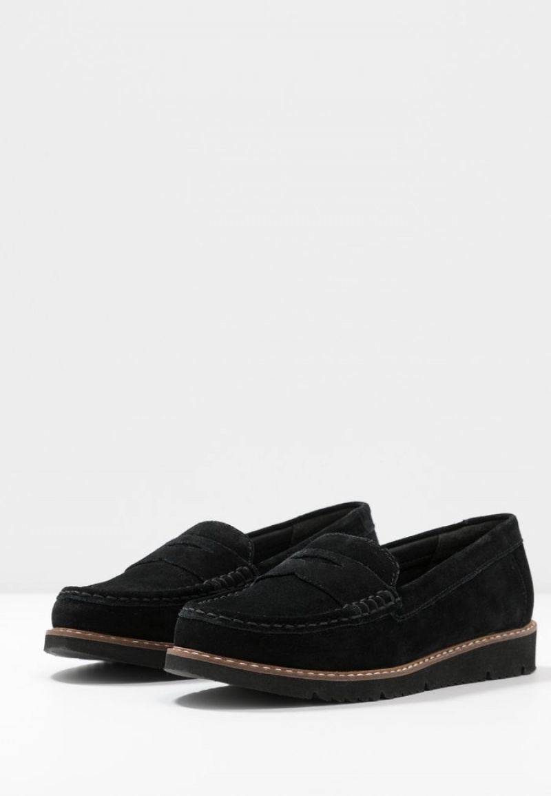 Anna Field Brand New Bekvämlighet Leather Slip-Ons Låga Skor Dam Svarta | SE-CQHMFW457