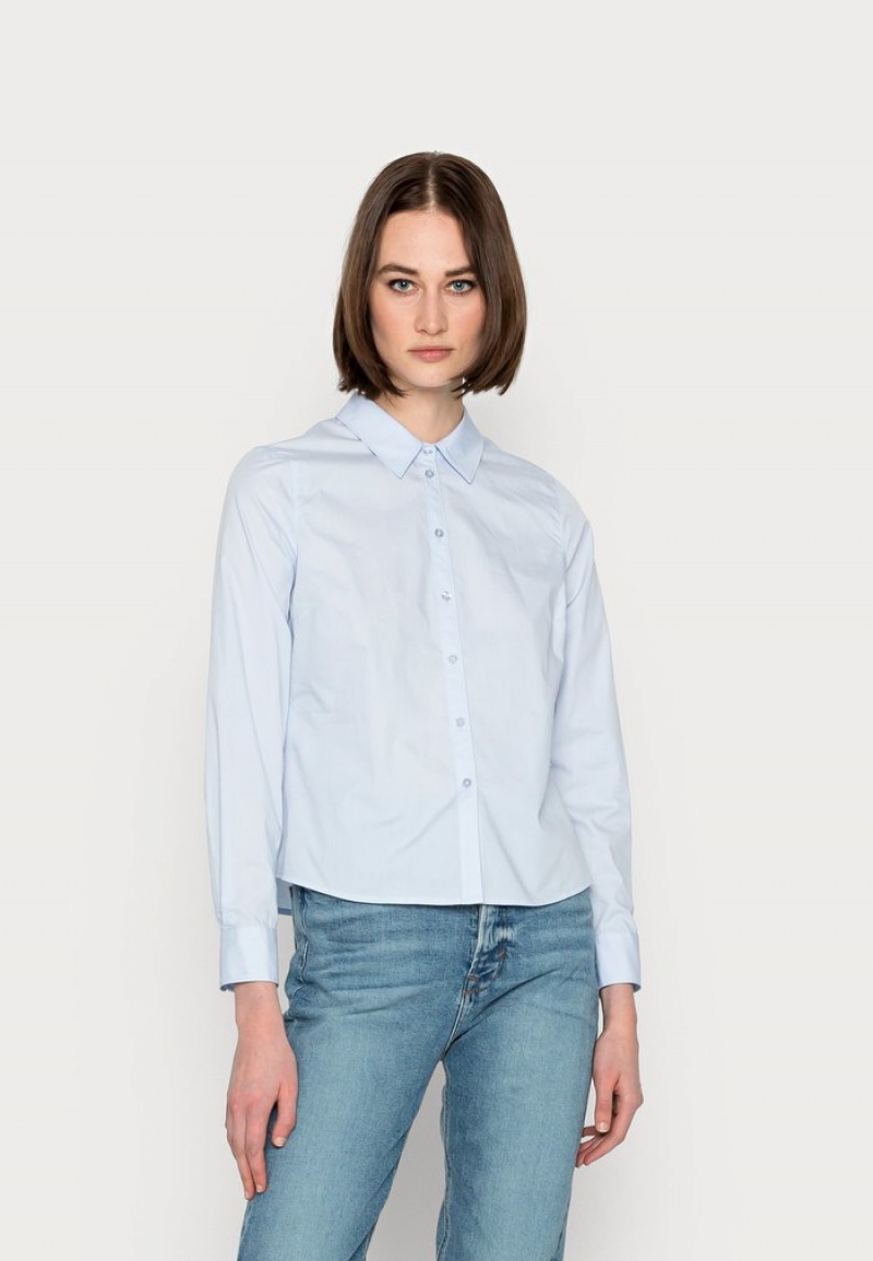 Anna Field Brand New Button-Down Blus Dam Blå | SE-KYCGTX679