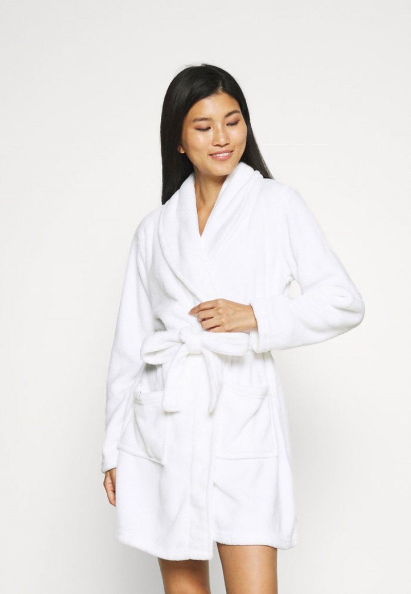 Anna Field Brand New Ladies Plush Klänning Gown Bathrobe Dam Vita | SE-PINJMH042