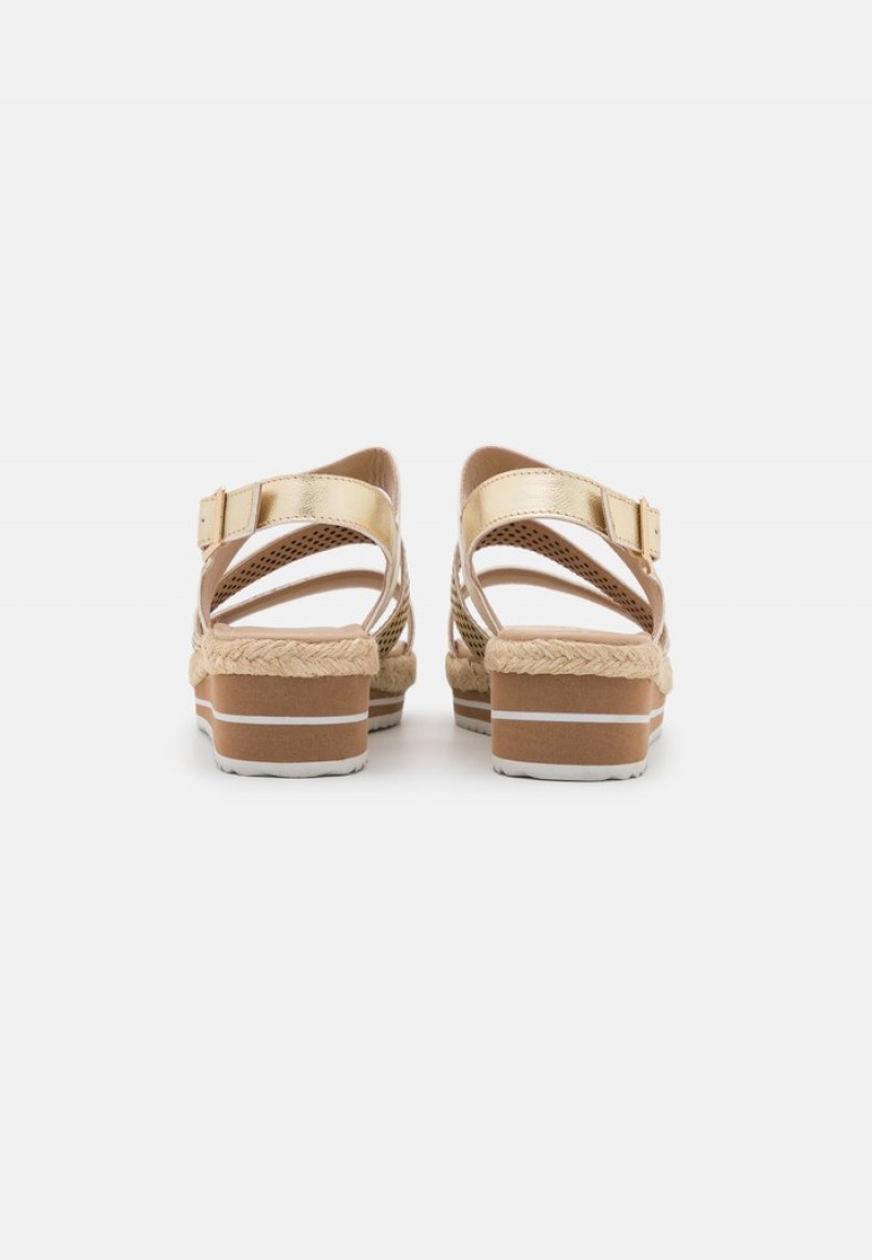 Anna Field Brand New Leather Espadrilles Sandaler Dam Guld | SE-JYVAMC130