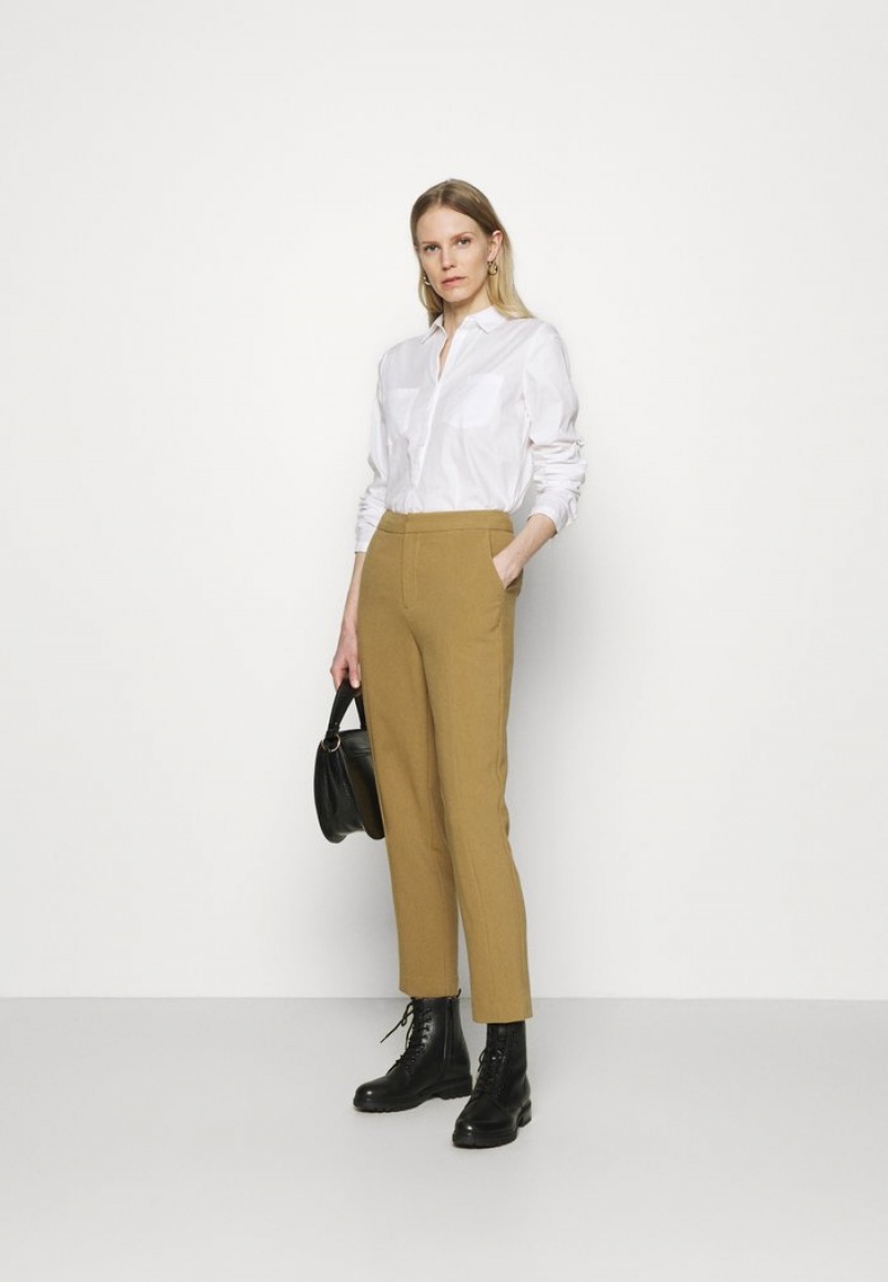 Anna Field Budget Basic Business Pant Slim Leg Långbyxor Dam Bruna | SE-CIMRBL825