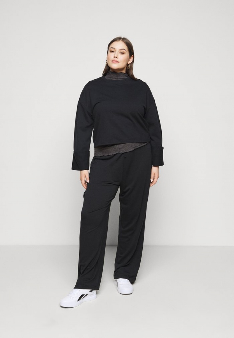 Anna Field Budget Breda Fit Joggers Tracksuit Långbyxor Dam Svarta | SE-GQRVUW356