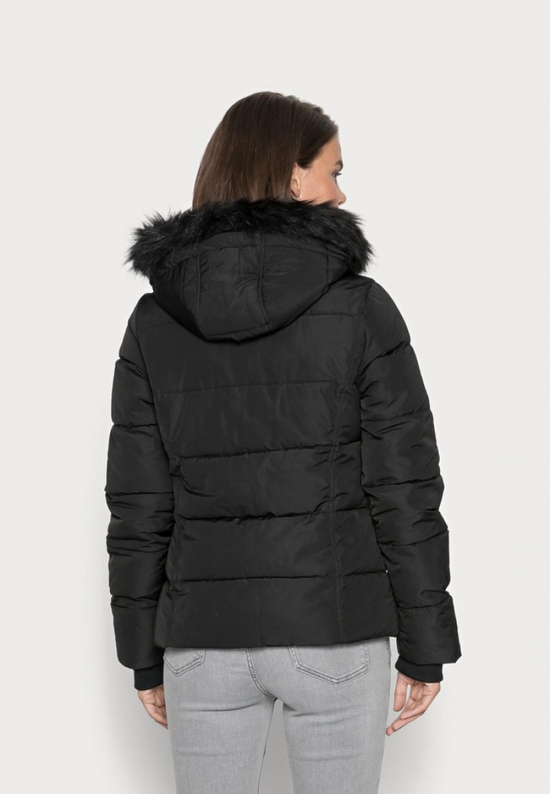 Anna Field Budget Korta Puffer With Hood Vinter Jacket Kappa Dam Svarta | SE-CHRMSQ680