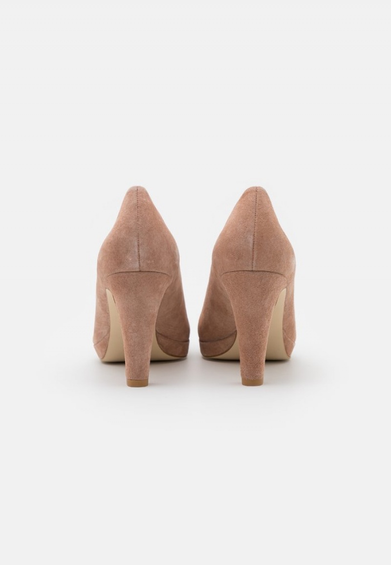 Anna Field Budget Leather Bekvämlighet High Heels Klackar Dam Beige | SE-DGQPTB906