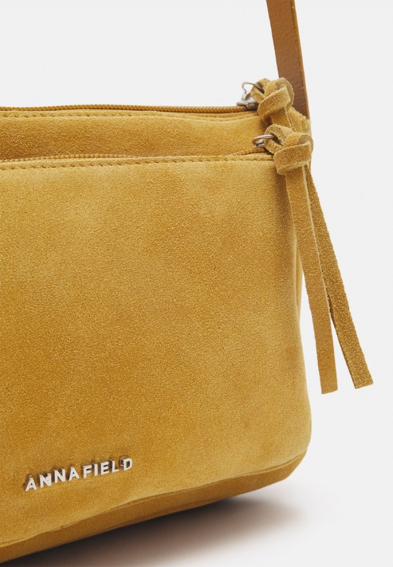 Anna Field Budget Leather Cross Body Väskor Dam Senapsgult Gula | SE-AVQMPX319