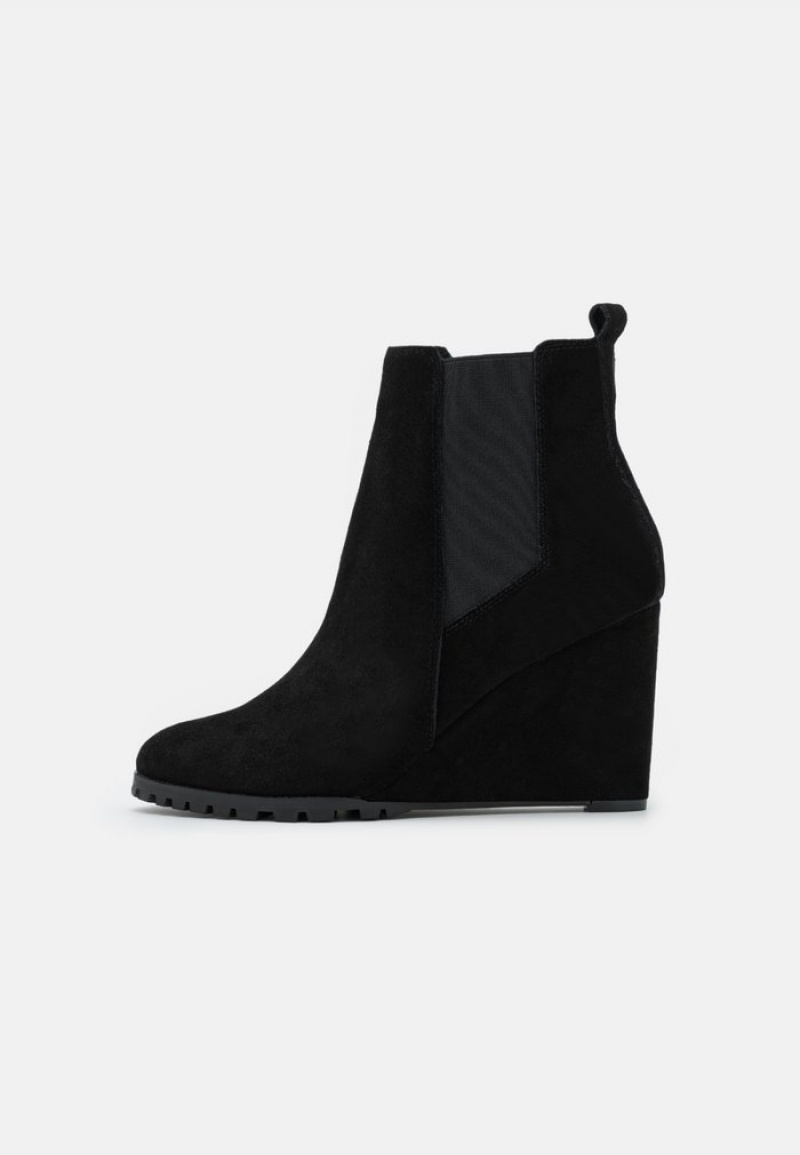 Anna Field Budget Leather Vinter Boot Kilklack Vinterkängor Dam Svarta | SE-MDNCJU531