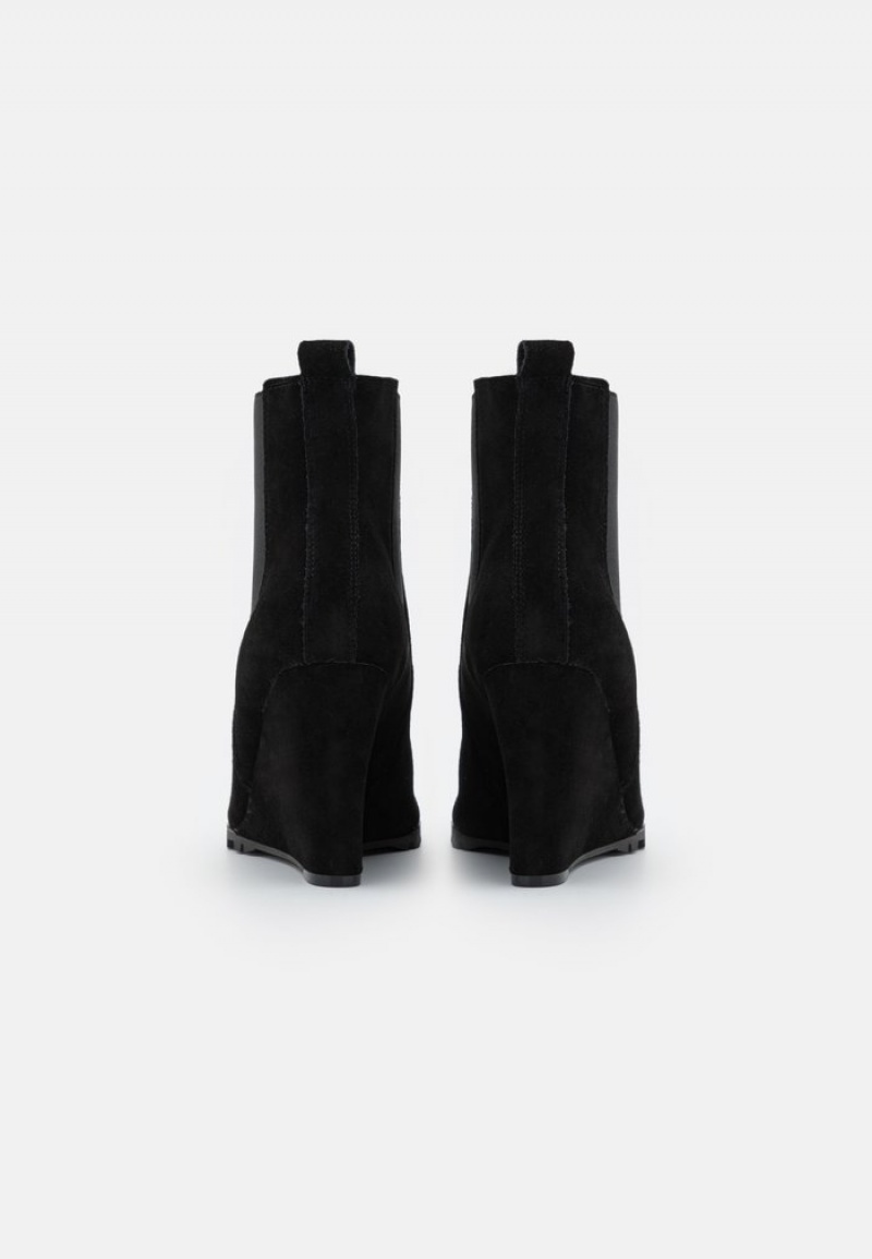 Anna Field Budget Leather Vinter Boot Kilklack Vinterkängor Dam Svarta | SE-MDNCJU531