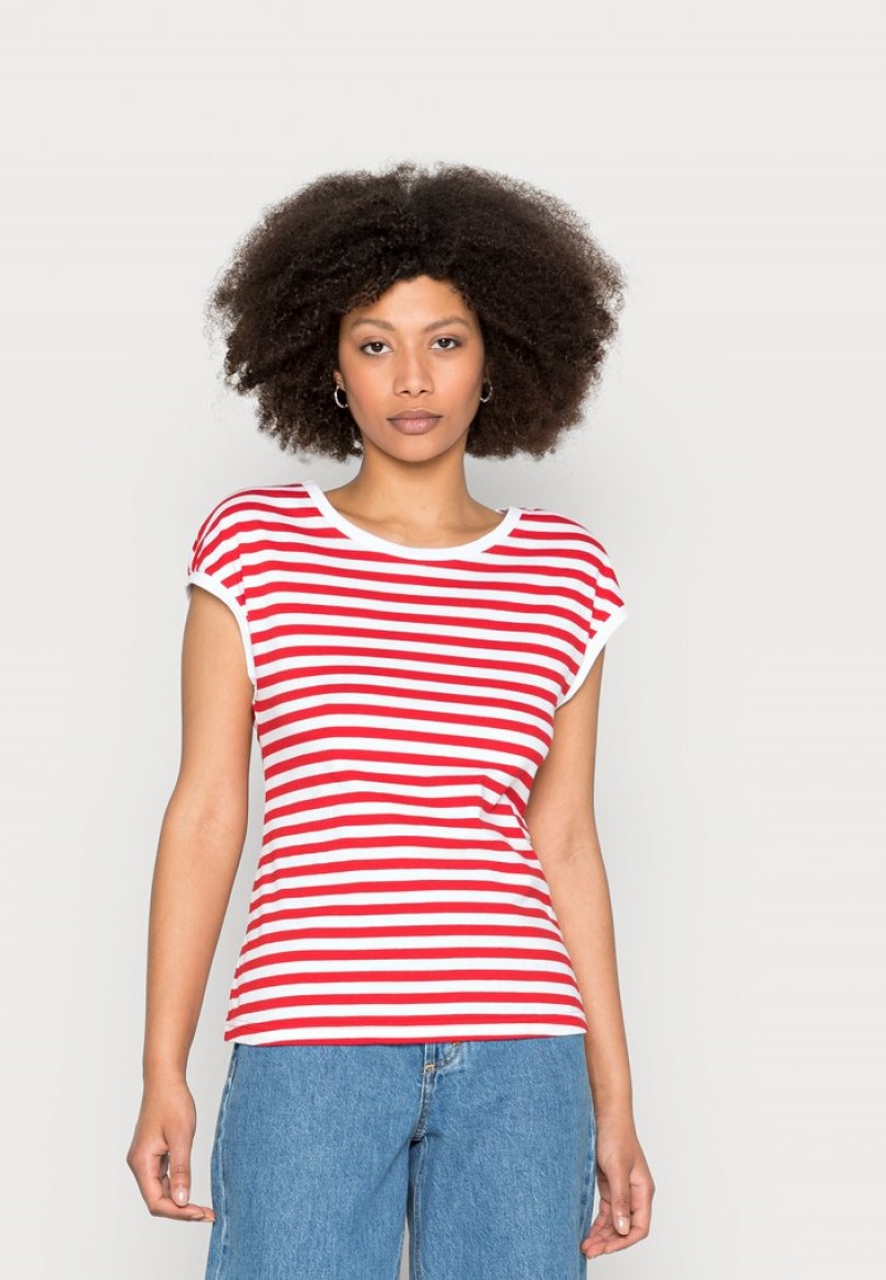 Anna Field Budget Print T-Shirt Dam Röda | SE-PUVDIJ349