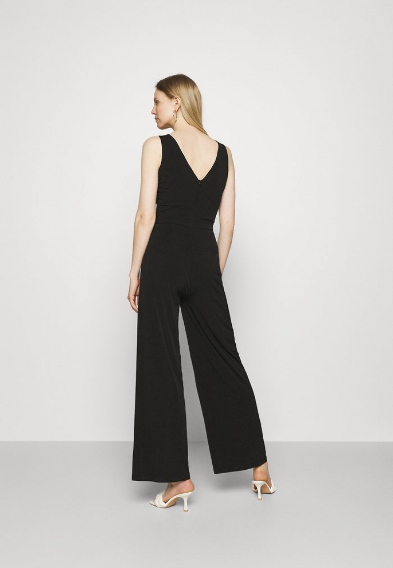 Anna Field Budget Punto Breda Leg Deep V Ärmlös Occasion Jumpsuit Dam Svarta | SE-SWQOTA832