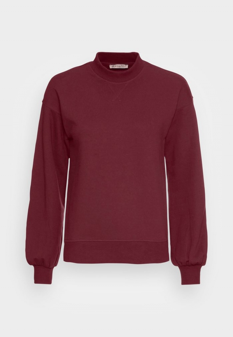 Anna Field Budget Sweatshirt Pullover Dam Vinröda | SE-WJQHPR309