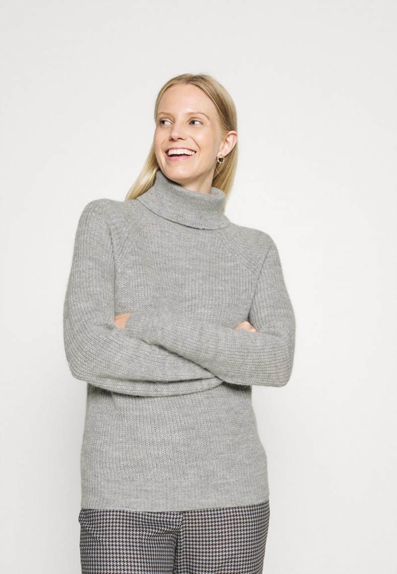 Anna Field Budget Ull Blend Turtleneck Jumper Pullover Dam Ljusgrå | SE-UZYOQP503