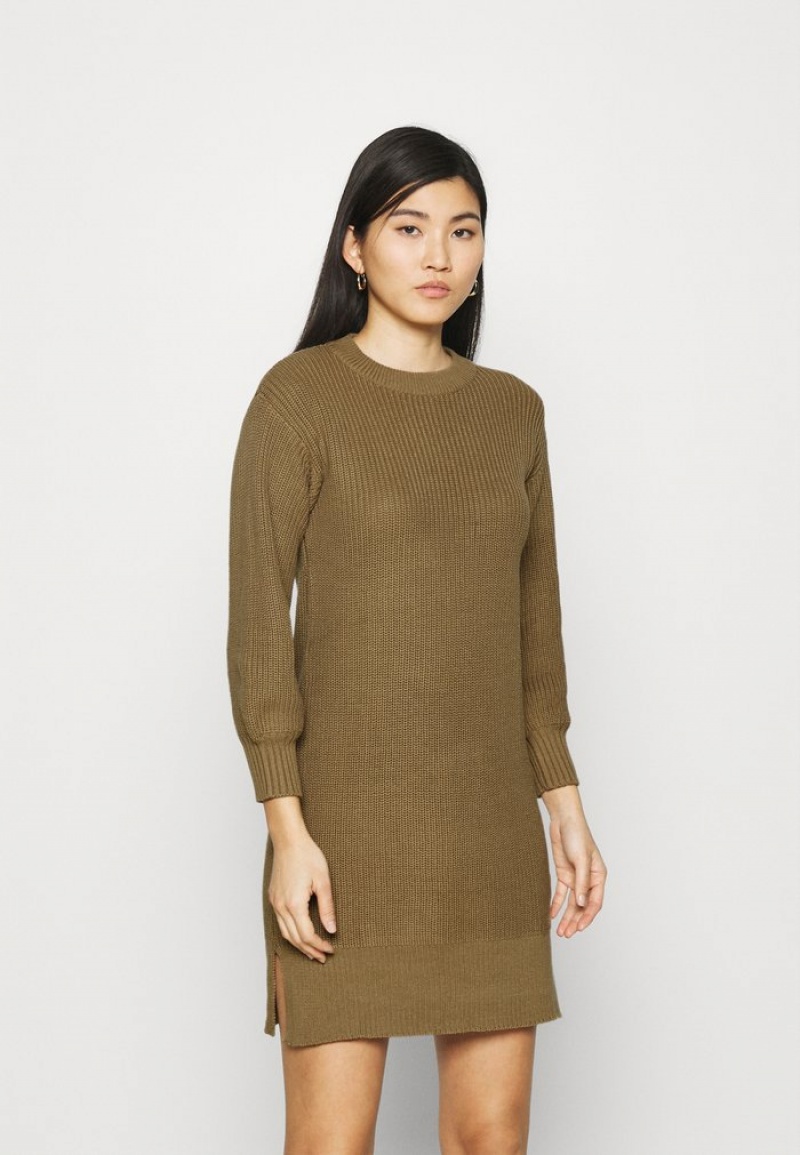 Anna Field Buy Balloon Sleeve Jumper Klänning Dam Bruna | SE-CHJQWE435