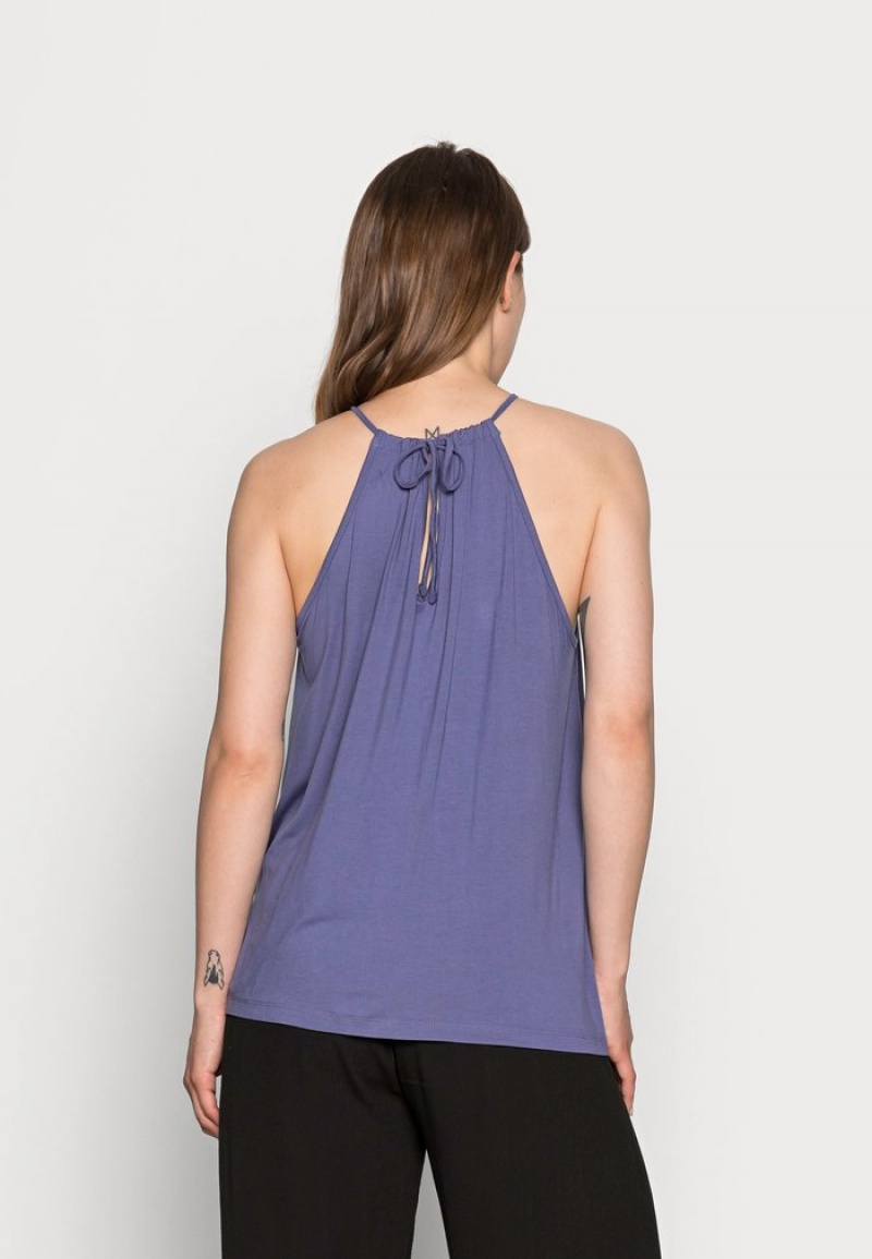 Anna Field Buy Keyhole Halterneck Top T-Shirt Dam Blå | SE-RYCOMQ413