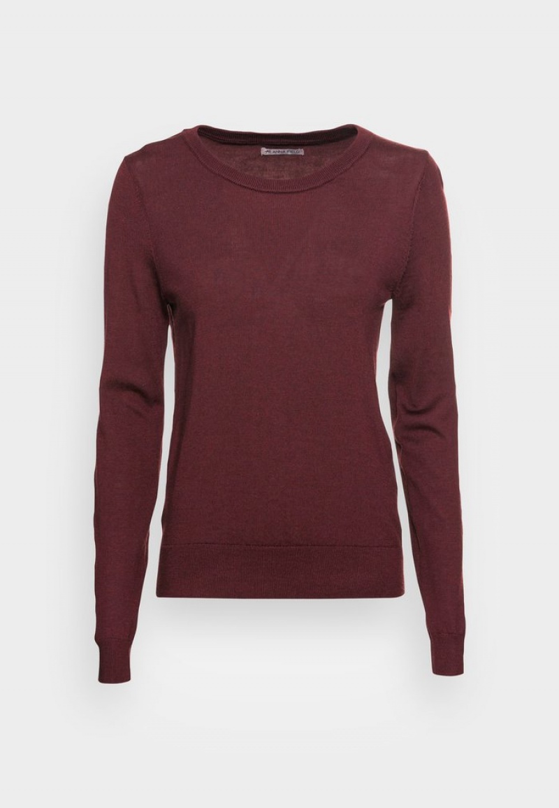 Anna Field Buy Merino Ull Jumper Pullover Dam Vinröda | SE-EVWLQB765