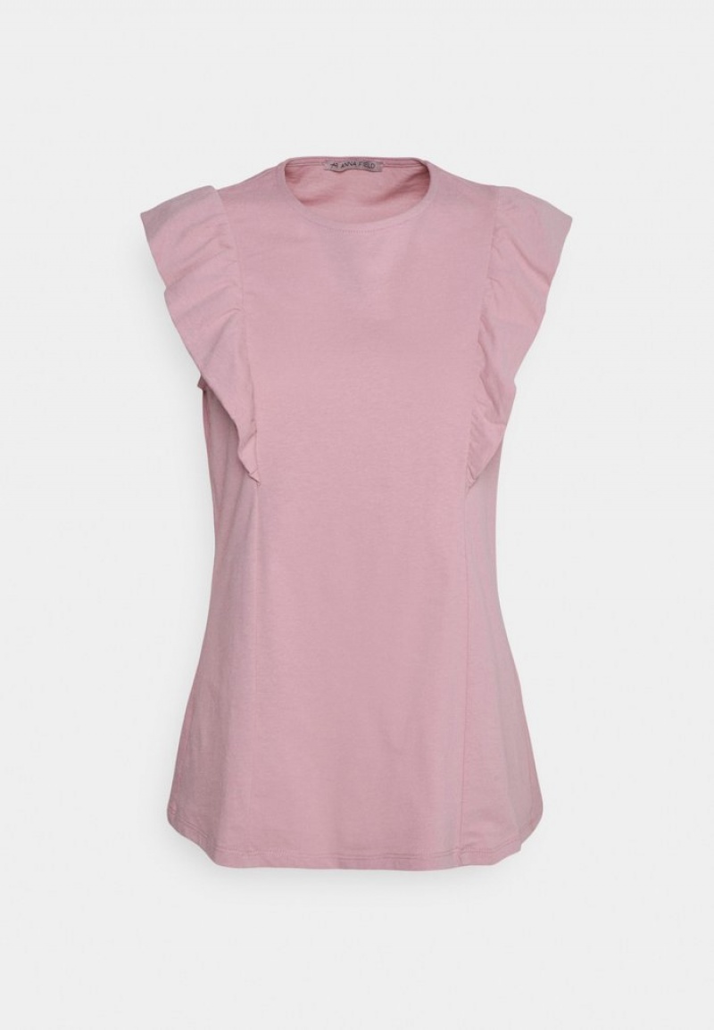 Anna Field Cheap Basic T-Shirt Dam Ljusrosa | SE-IRDPFV749