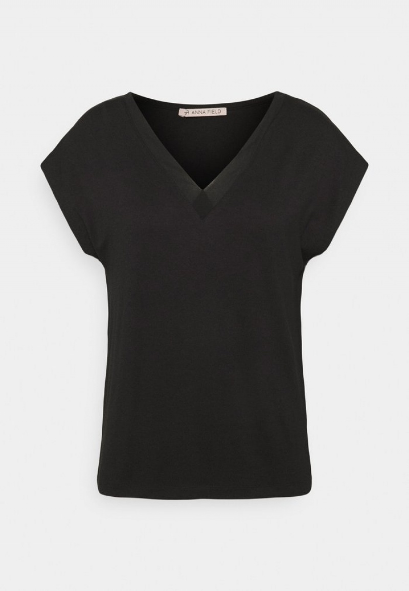 Anna Field Cheap Basic T-Shirt Dam Svarta | SE-IJKFTX740