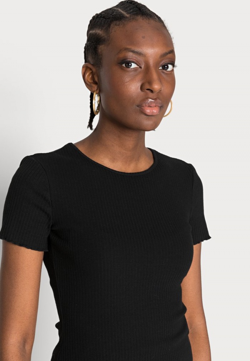 Anna Field Cheap Basic T-Shirt Dam Svarta | SE-FNOCAI965