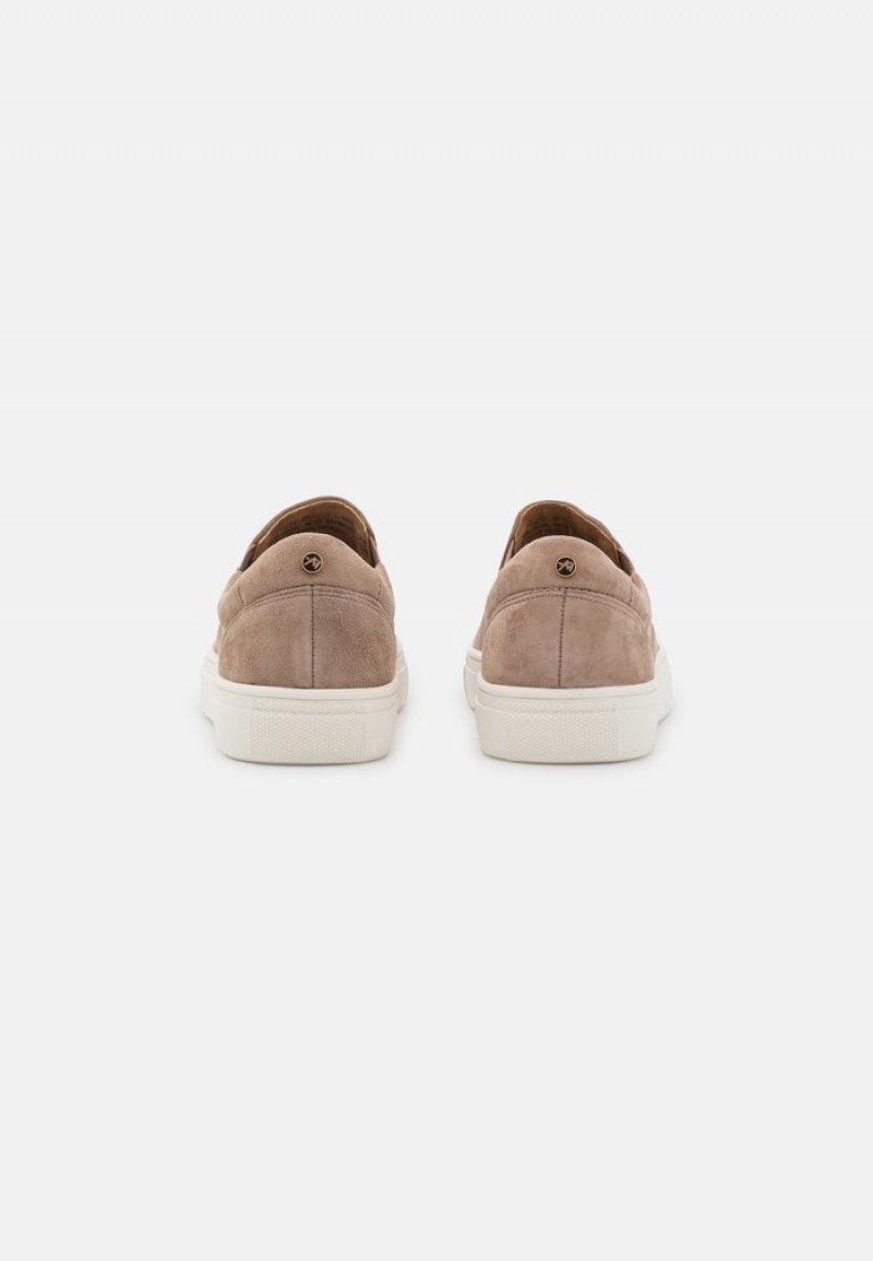 Anna Field Cheap Bekvämlighet Leather Slip-Ons Låga Skor Dam Grå Bruna | SE-NXYOLJ281