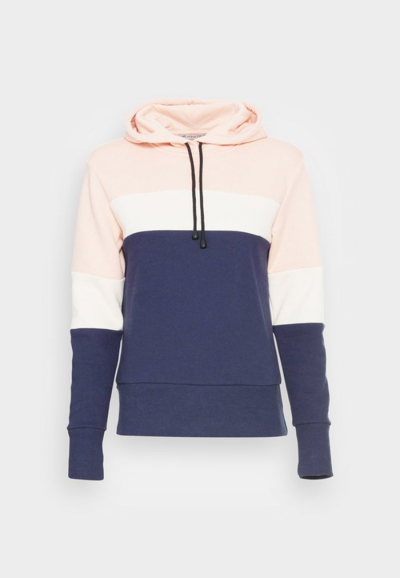 Anna Field Cheap Hooded Sweatshirt Hoodie Pullover Dam Mörkblå | SE-RZXVLD054