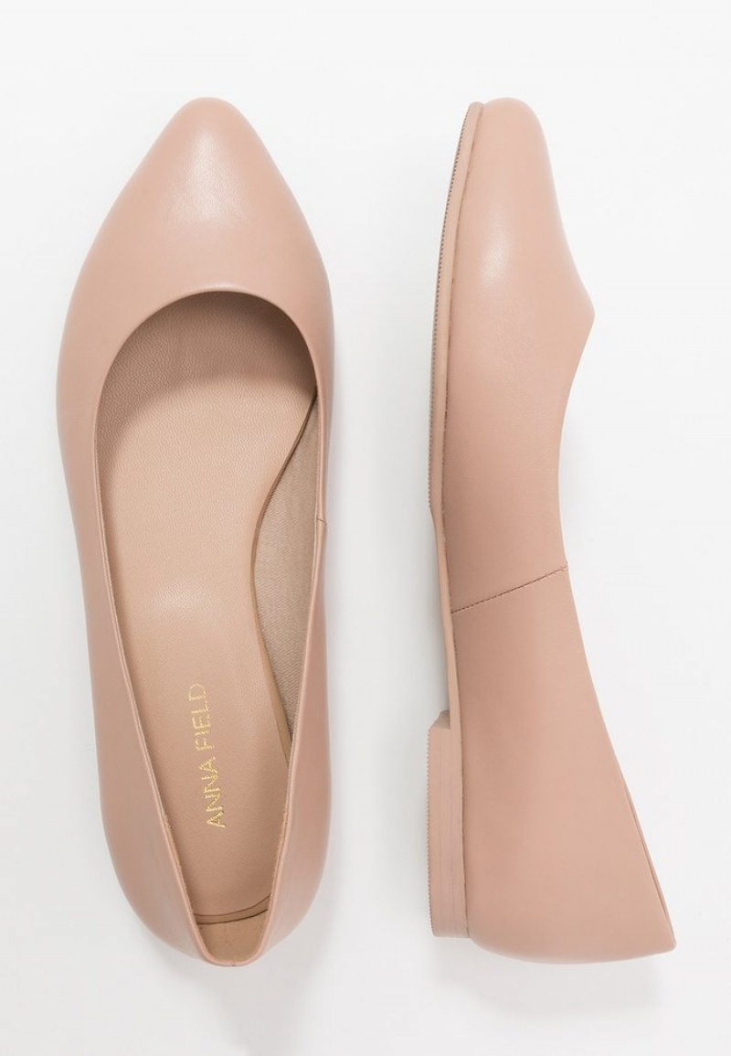 Anna Field Cheap Leather Ballet Pumps Ballerina Dam Beige | SE-OXVSMC216