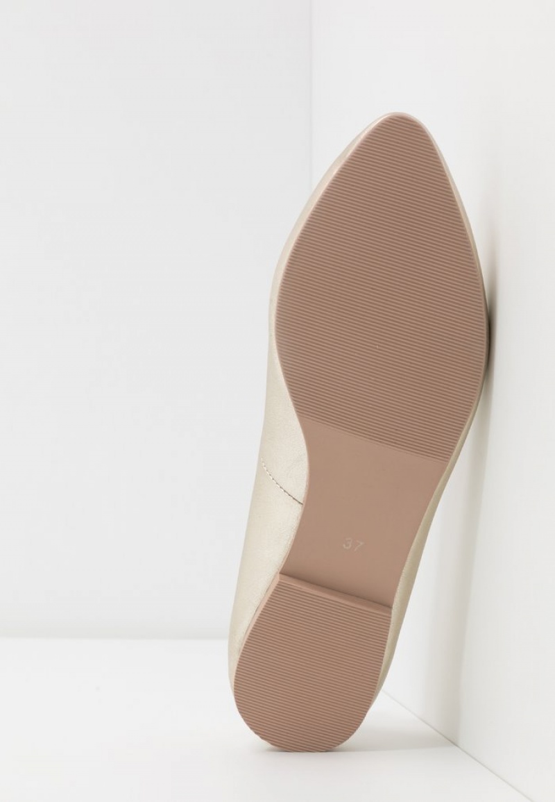 Anna Field Cheap Leather Ballet Pumps Ballerina Dam Guld | SE-CGNYFA642