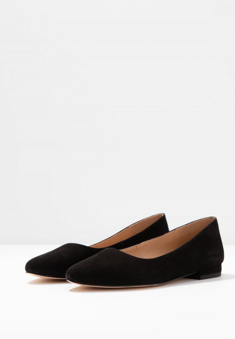 Anna Field Cheap Leather Ballet Pumps Ballerina Dam Svarta | SE-CHDRQT791