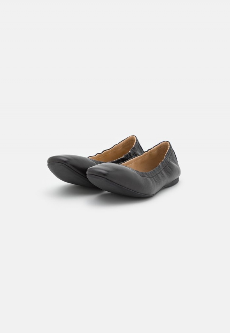 Anna Field Cheap Leather Bekvämlighet Ballet Pumps Ballerina Dam Svarta | SE-HJORLW231