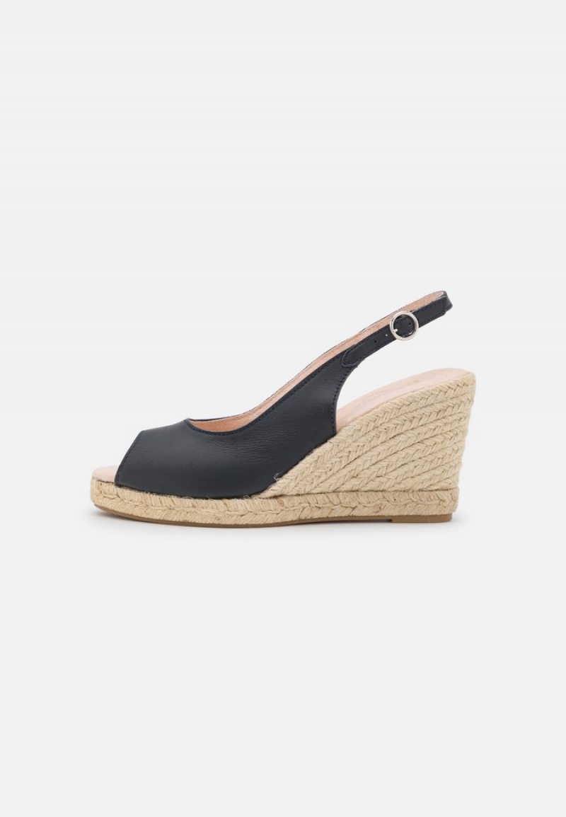 Anna Field Cheap Leather Espadrilles Sandaler Dam Mörkblå | SE-SVIPNJ295