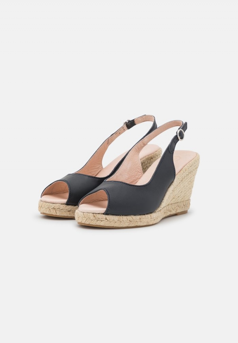 Anna Field Cheap Leather Espadrilles Sandaler Dam Mörkblå | SE-SVIPNJ295