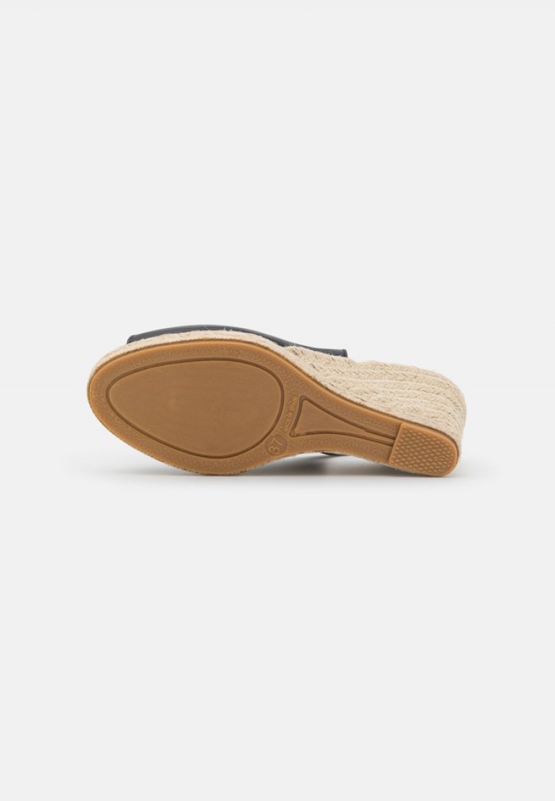 Anna Field Cheap Leather Espadrilles Sandaler Dam Mörkblå | SE-SVIPNJ295