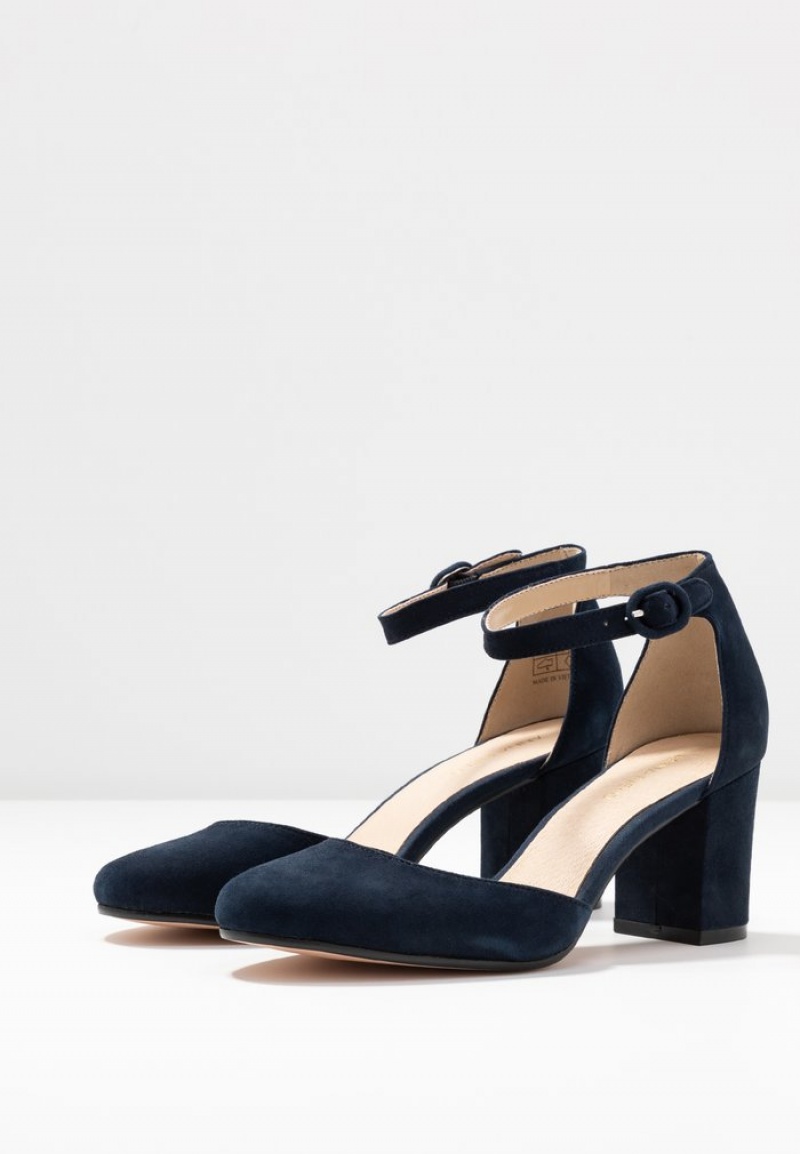 Anna Field Cheap Leather Klassiska Heels Klackar Dam Mörkblå | SE-RQCNBT960