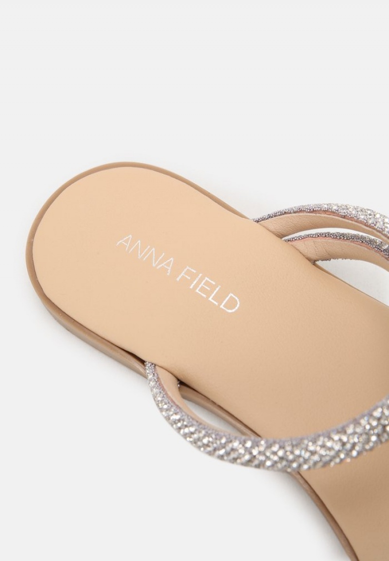 Anna Field Cheap Leather Mules Dam Silver | SE-GSEMNP803