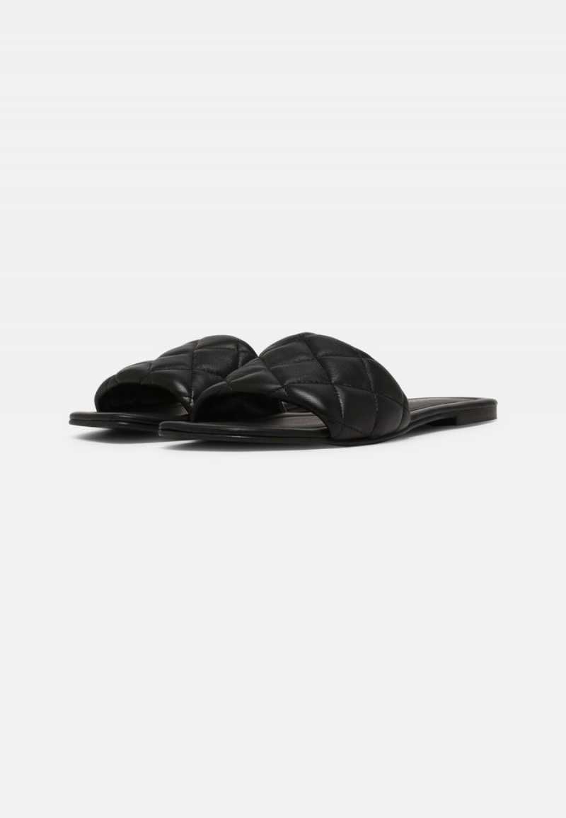 Anna Field Cheap Leather Mules Dam Svarta | SE-GEPLRV168