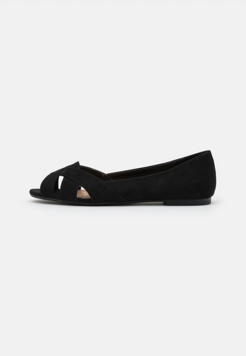 Anna Field Cheap Peeptoe Ballet Pumps Ballerina Dam Svarta | SE-MYCSXU901