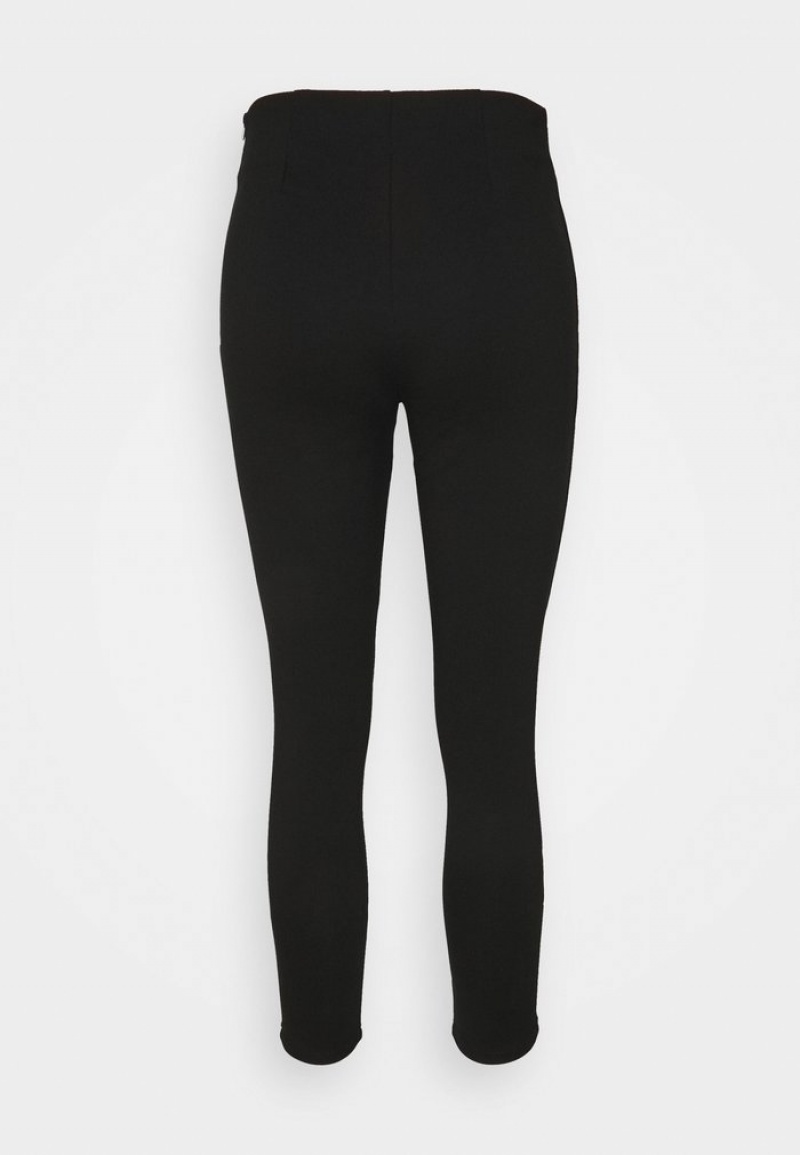 Anna Field Cheap Punto Business Legging With Zip Hem Leggings Långbyxor Dam Svarta | SE-UIDEZB489