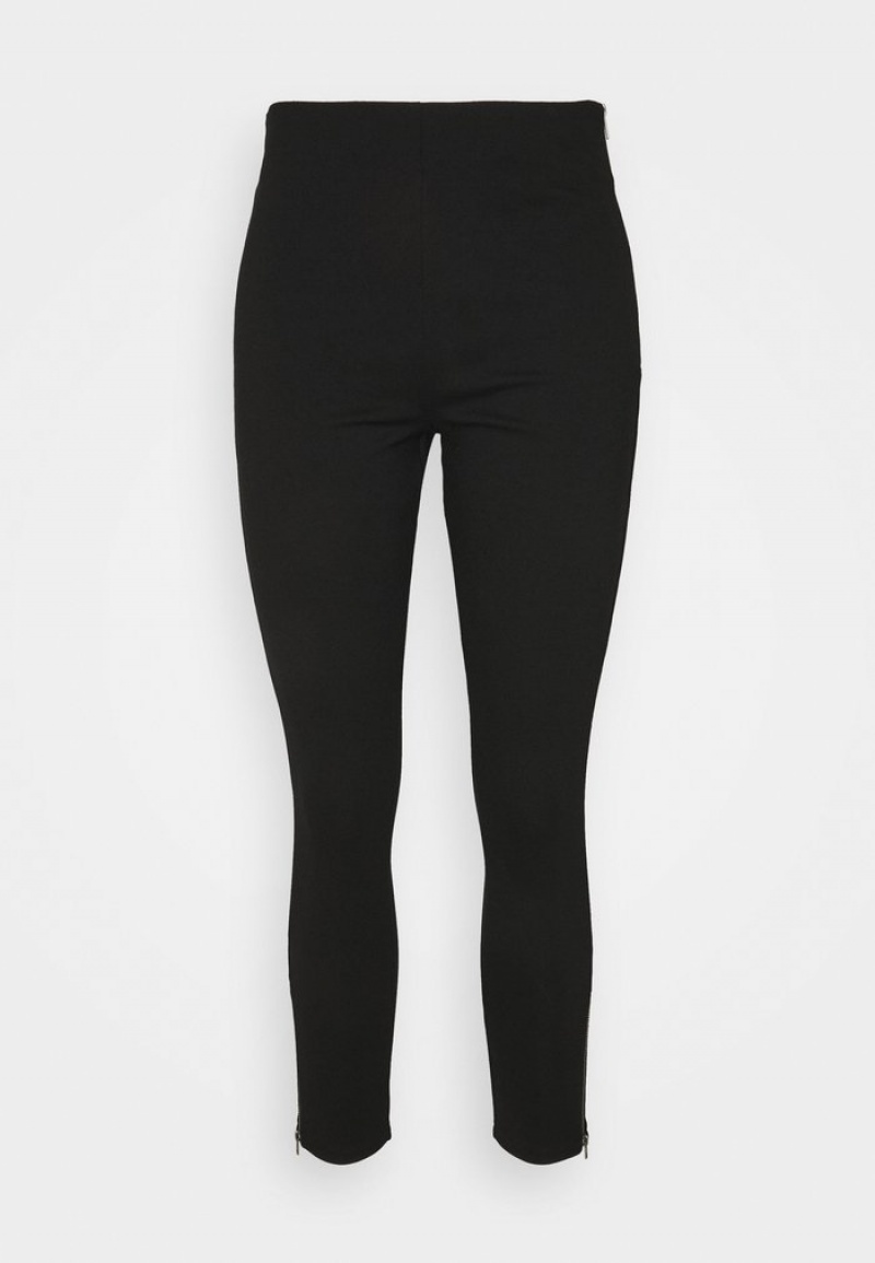 Anna Field Cheap Punto Business Legging With Zip Hem Leggings Långbyxor Dam Svarta | SE-UIDEZB489