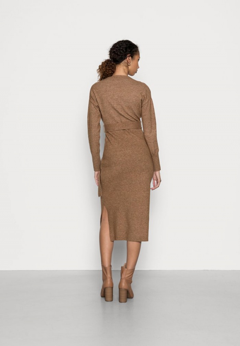 Anna Field Cheap Wrap Over Midi Jumper Klänning Dam Bruna | SE-VAZJQH903