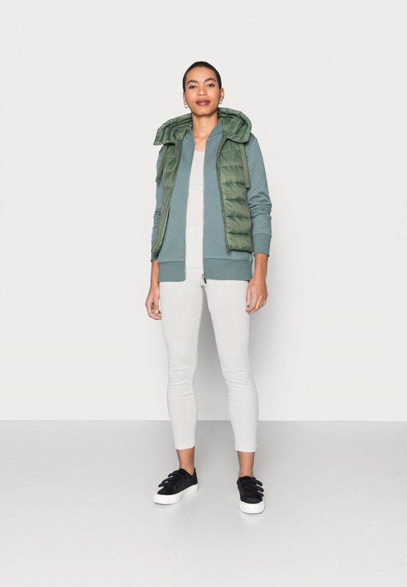 Anna Field Cheap Zip-Up Sweatshirt Kofta Dam Gröna | SE-XIOKNM812