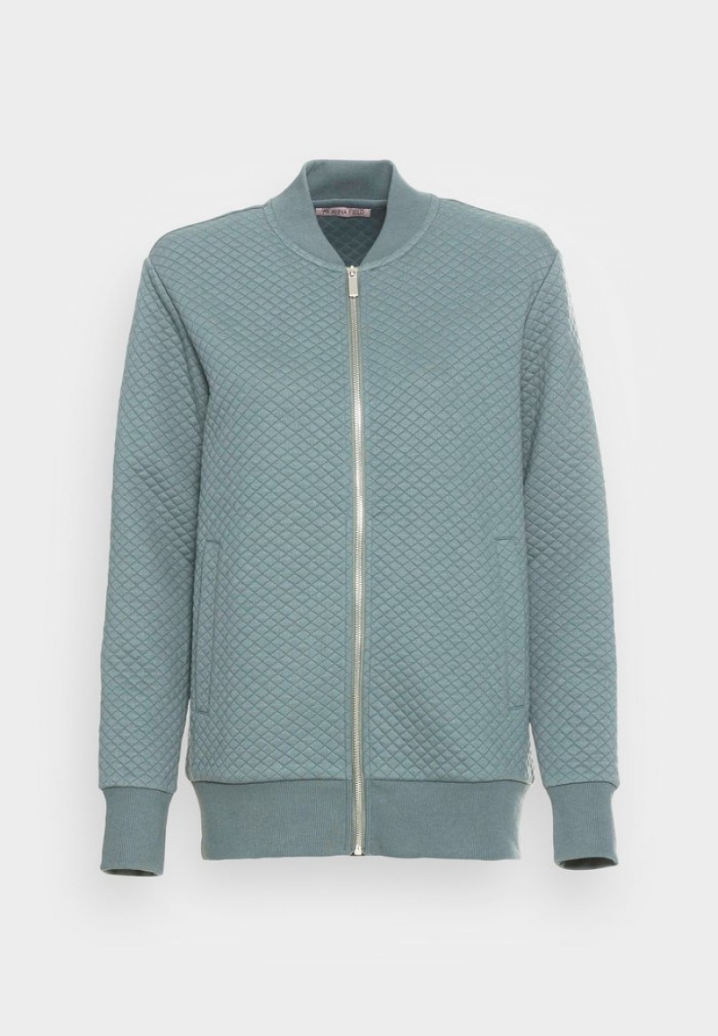 Anna Field Cheap Zip-Up Sweatshirt Kofta Dam Gröna | SE-XIOKNM812