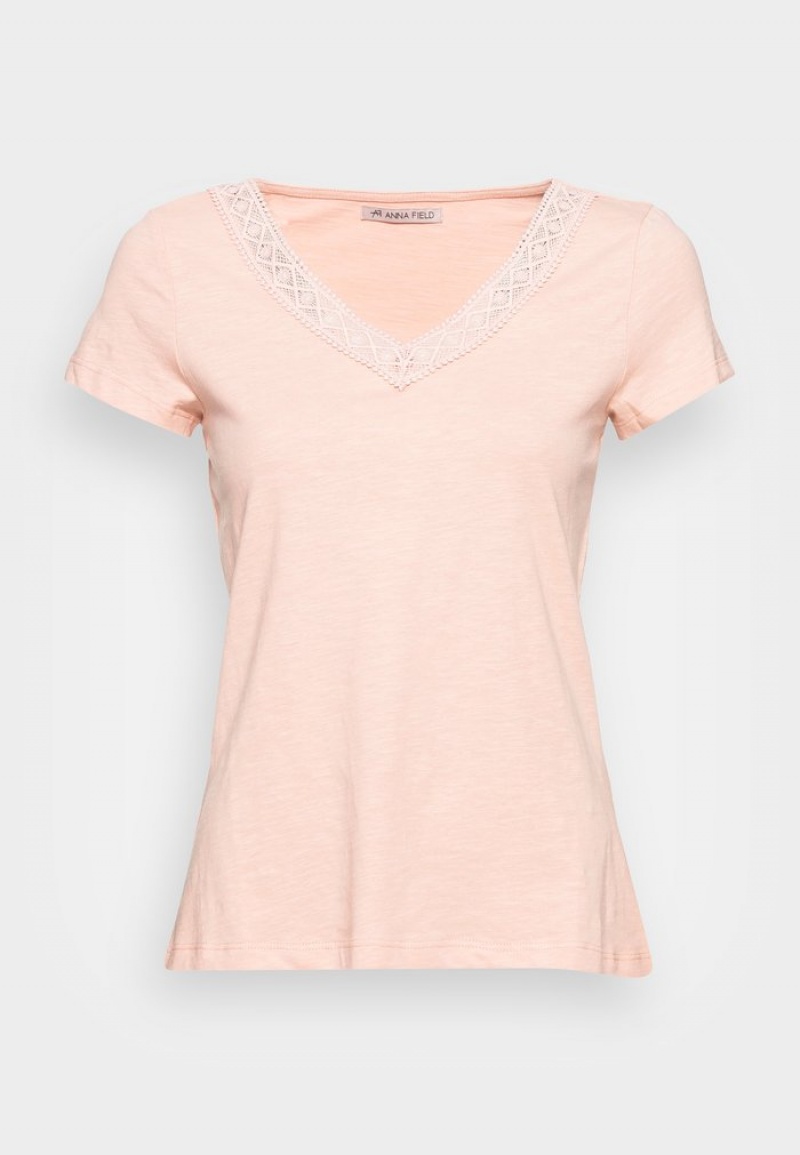 Anna Field Cheapest Basic T-Shirt Dam Ljusrosa | SE-ZMSOKE098