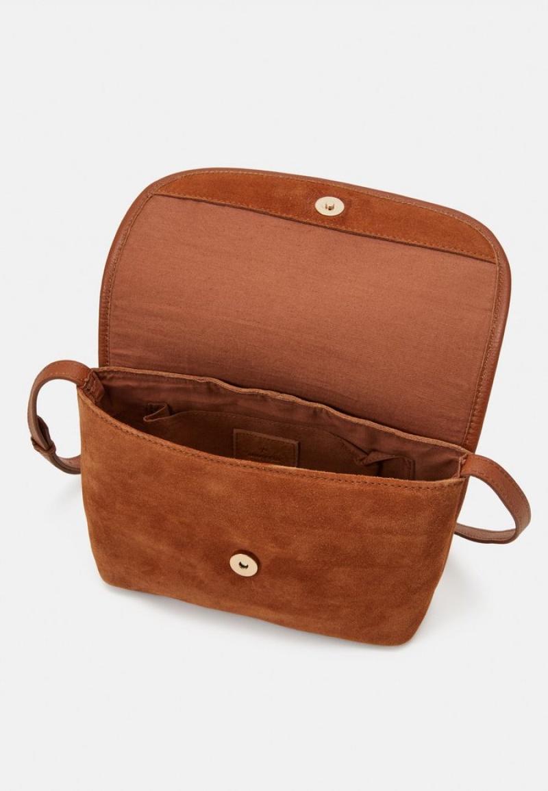 Anna Field Cheapest Leather Cross Body Väskor Dam Bruna | SE-YHWATR482