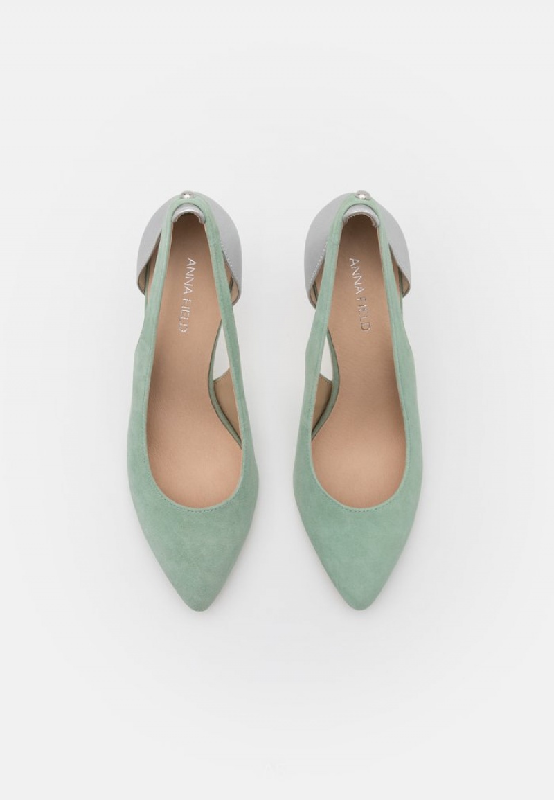 Anna Field Cheapest Leather High Heels Klackar Dam Mintgröna | SE-QZPIWD169