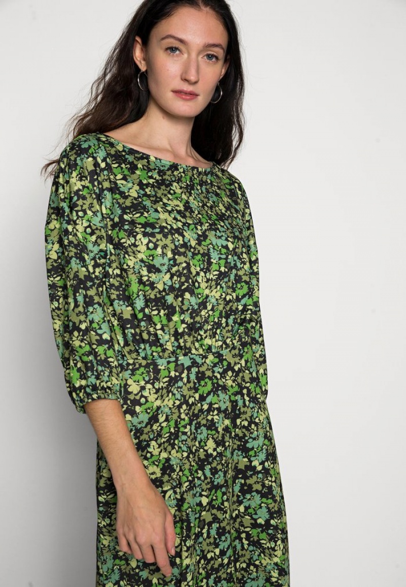 Anna Field Cheapest Quarter Sleeves Elevated Vanliga Midi Klänning Dam Svarta | SE-KSBYXZ032