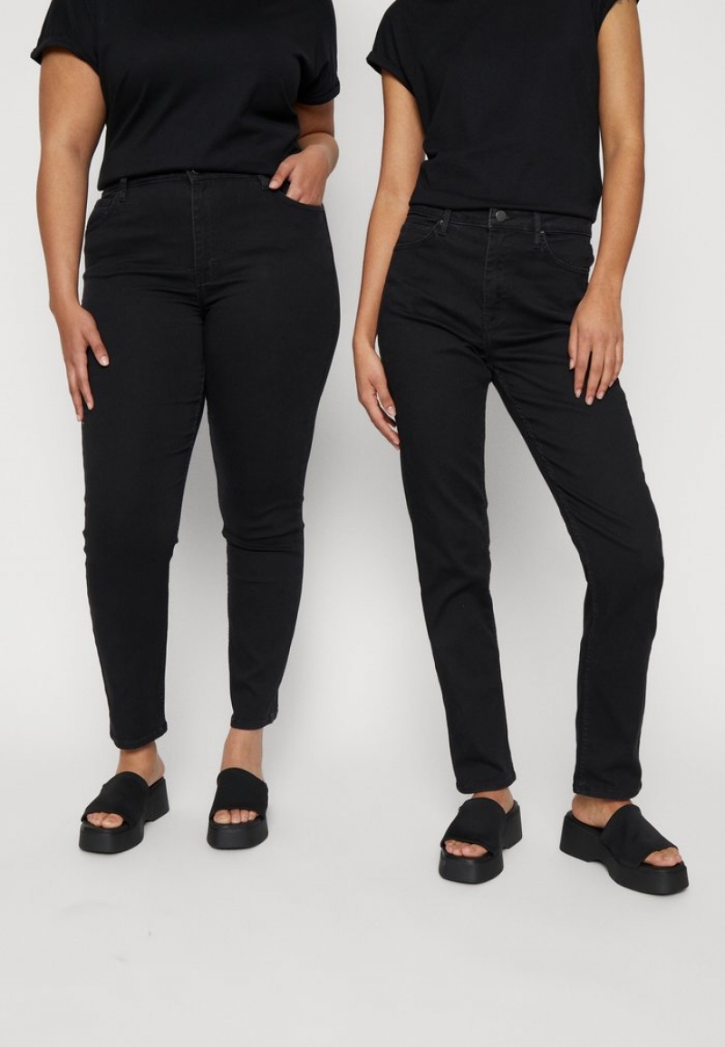 Anna Field Cheapest Straight Jeans Dam Svarta Blå | SE-BTUCGS249