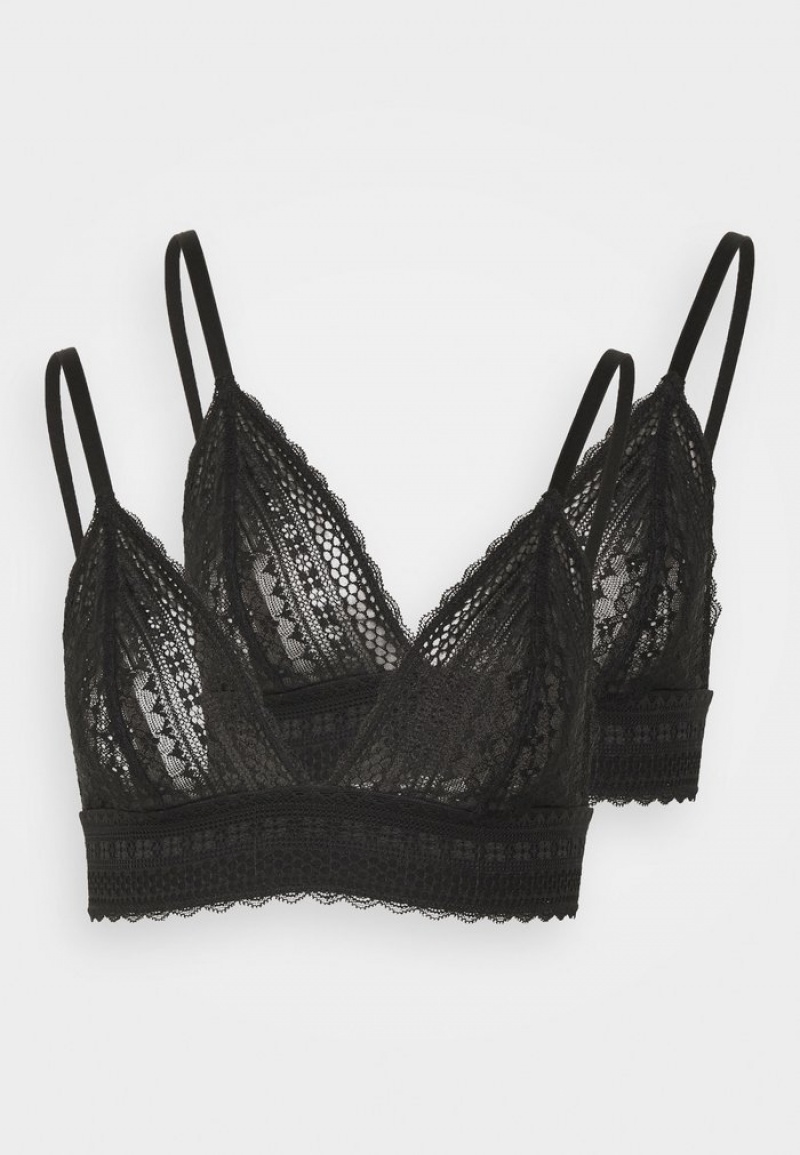 Anna Field Coupon 2Pp Greer Spets Bralette Triangle BH Dam Svarta | SE-DUCSRK967