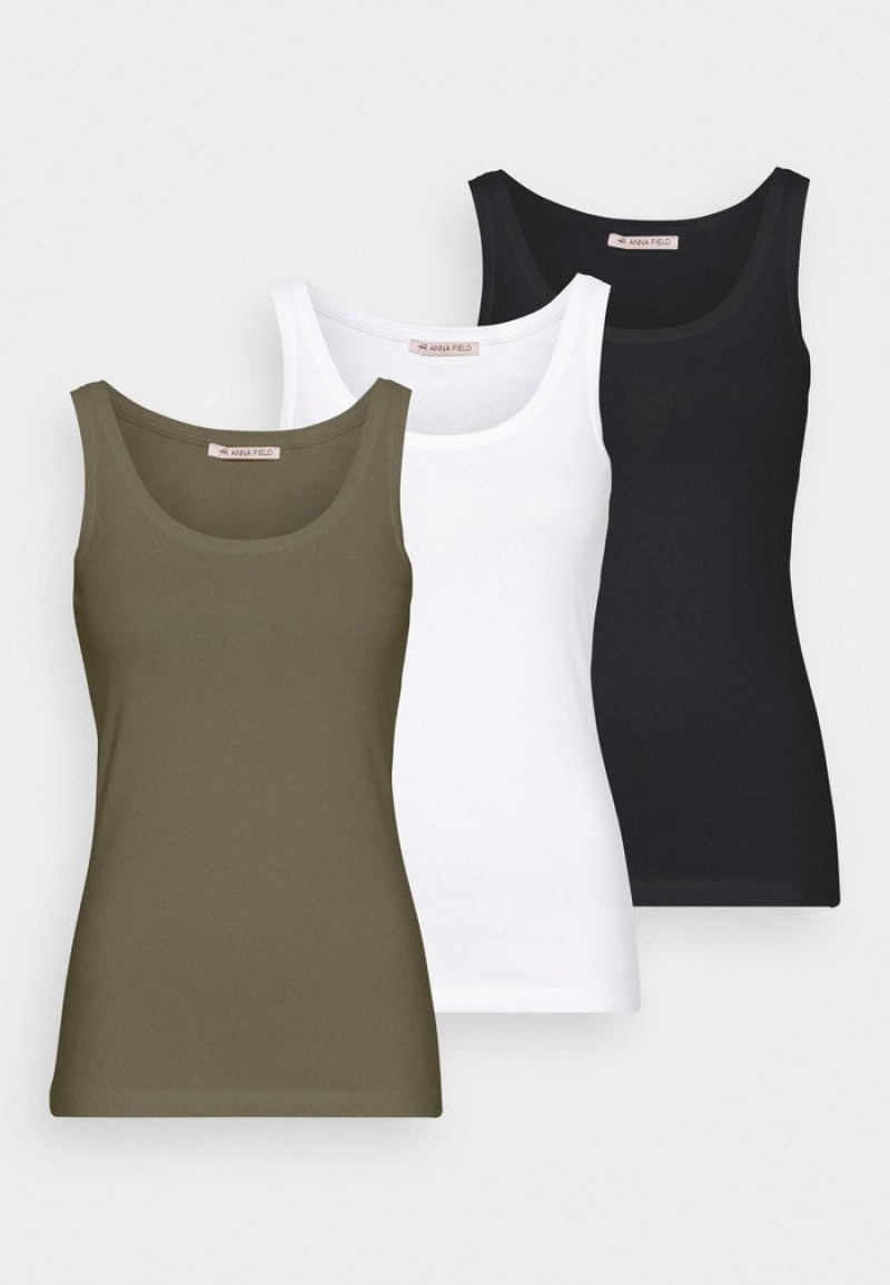 Anna Field Coupon Basic Tank 3Er Pack Top T-Shirt Dam Svarta | SE-HPWBRA280